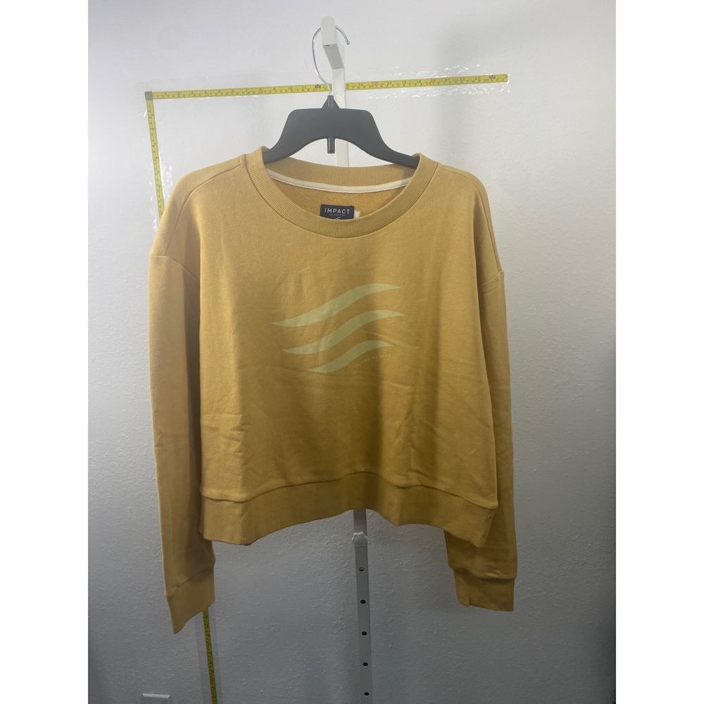 United By Blue Impact Collection Mustard Yellow Wave Graphic Sweatshirt NWT
